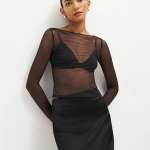 Reformation Emilea Sheer Knit Top